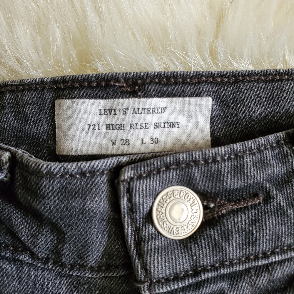 Levi's 721 Altered High Riske Skinny Jeans Size 28 - Picture 12 of 15